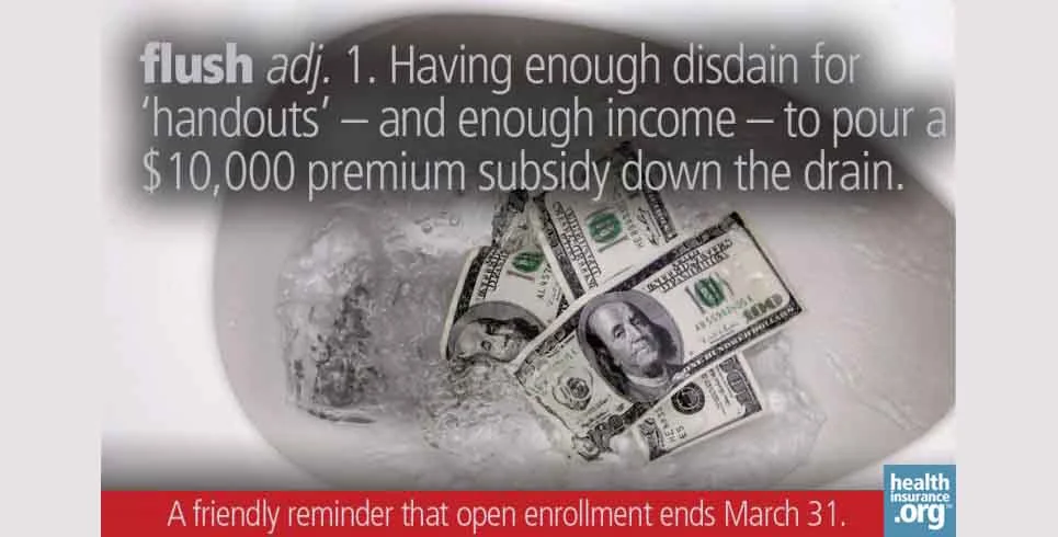 Health reform subsidies helping level playing field for individuals, but some would rather pay thousands to refuse 'government handout'