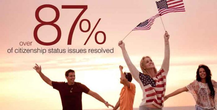 87 percent of citizenship issues? Not issues after all.