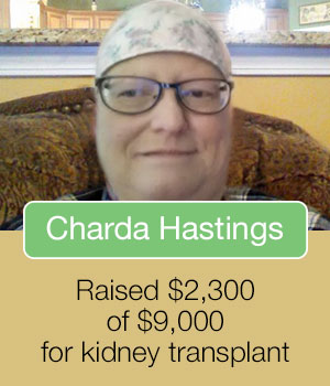 Charda Hastings raised $2,300 of $9,000 for kidney transplant