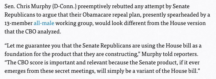 Sen. Chris Murphy rebutted any attempt by Senate Republicans to argue their Obamacare repeal plans.