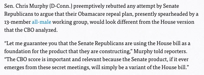 Sen. Chris Murphy rebutted any attempt by Senate Republicans to argue their Obamacare repeal plans.