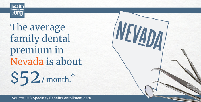 The average family dental premium in Nevada is about 52/month.