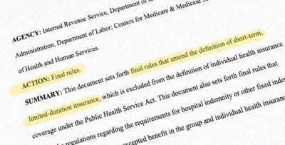 Finalized federal rule reduces total duration of short-term health plans to 4 months photo