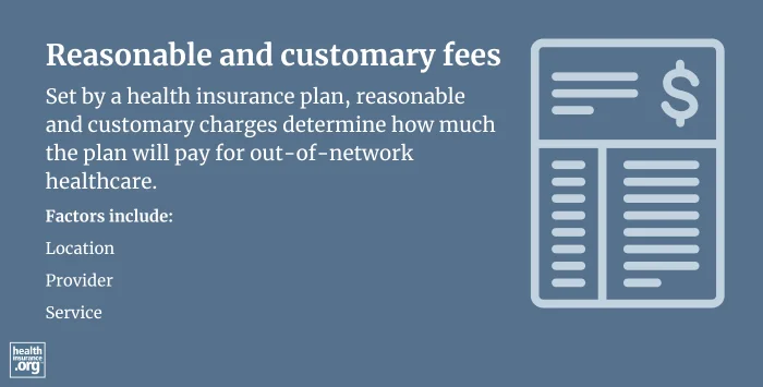 reasonable and customary fees infographic