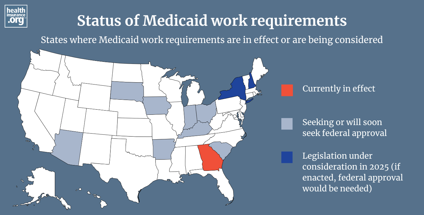 Medicaid work requirements infographic, which includes the header 