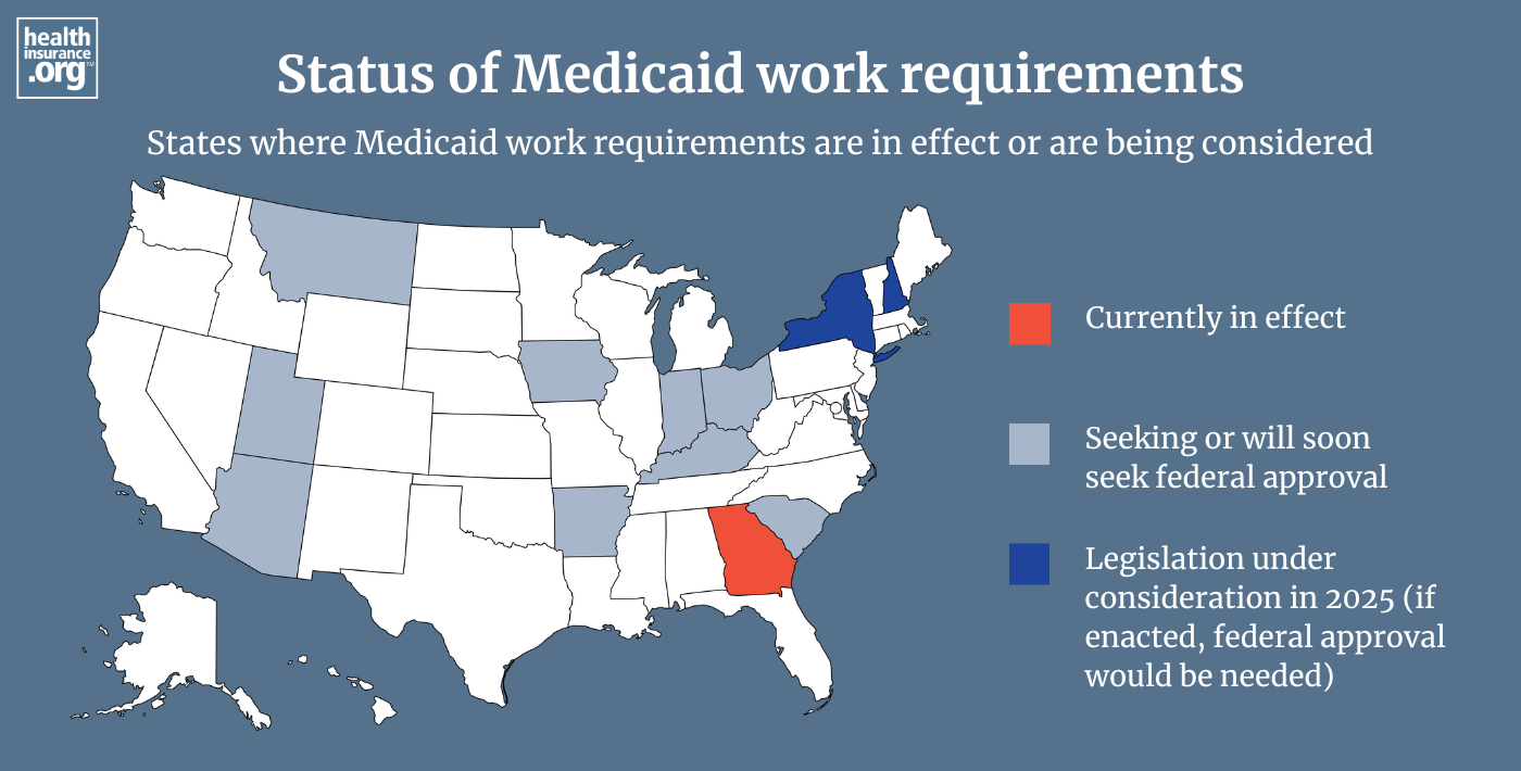 Medicaid work requirements infographic, which includes the header 