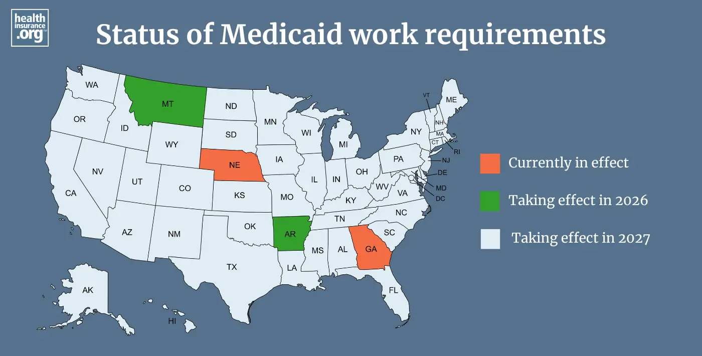 Status of Medicaid work requirements in each state