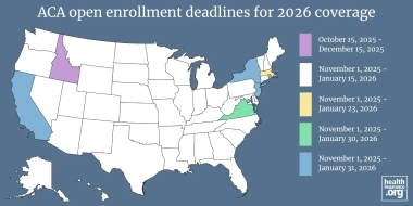What are the deadlines for the ACA’s open enrollment period?
