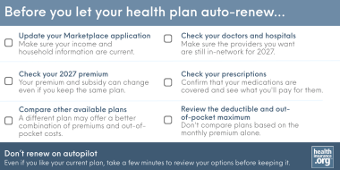 Should I let my individual health insurance plan automatically renew?