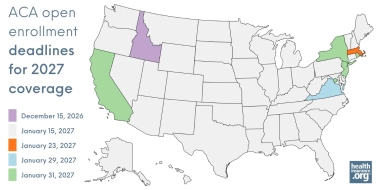 What are the deadlines for the ACA’s open enrollment period?