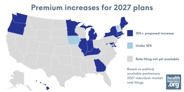 Health insurance premium increases for 2027: Proposed rates by state and what consumers should know