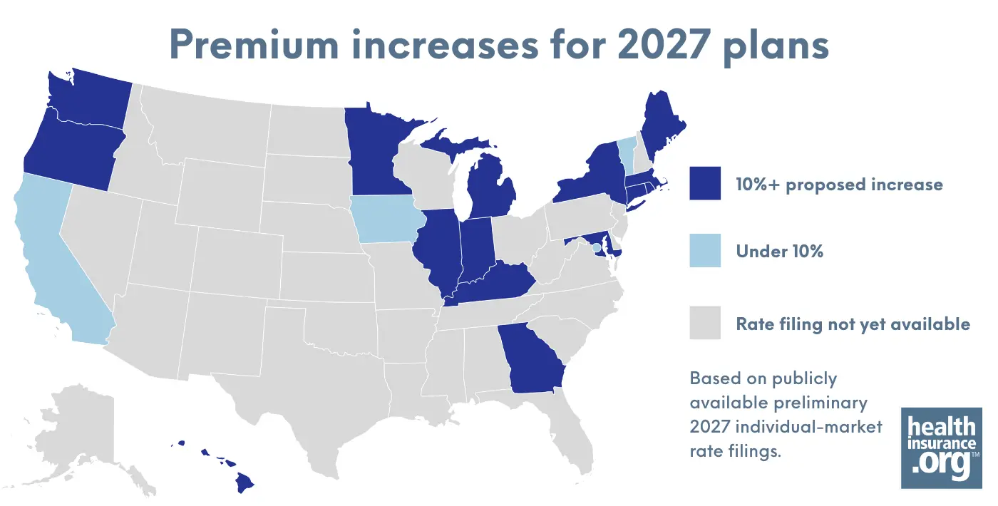 Health insurance premium increases for 2027: Proposed rates by state and what consumers should know