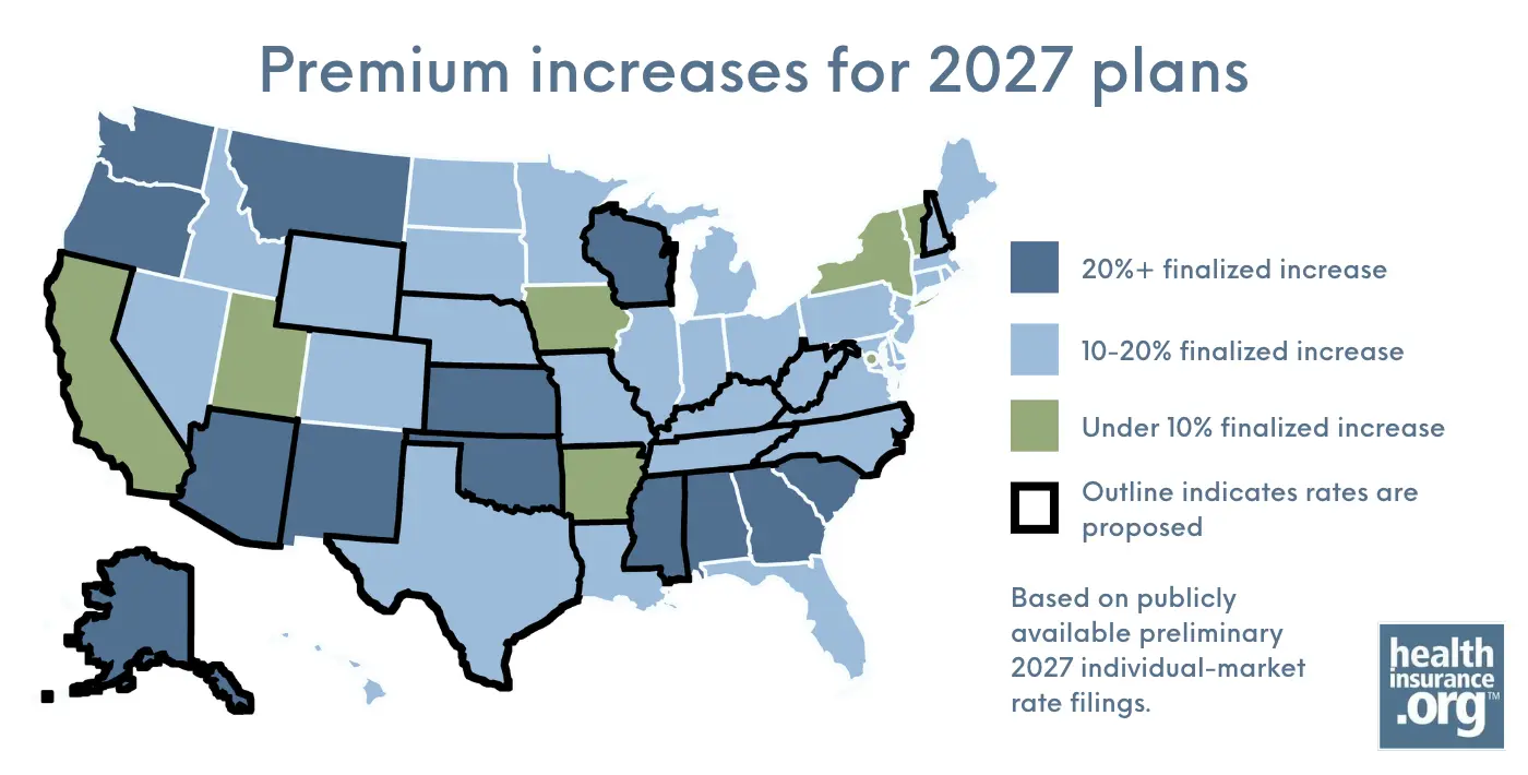 Health insurance premium increases for 2027: Proposed rates by state and what consumers should know