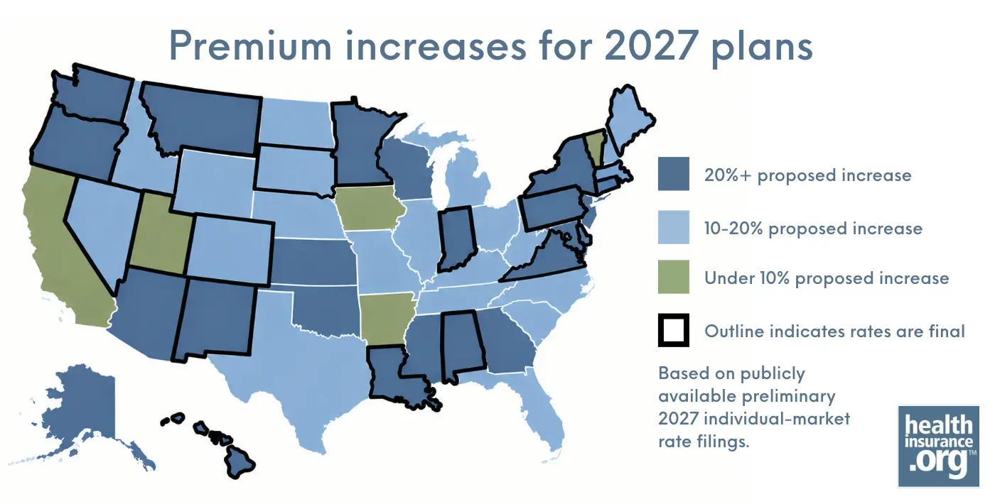 Health insurance premium increases for 2027: Proposed rates by state and what consumers should know