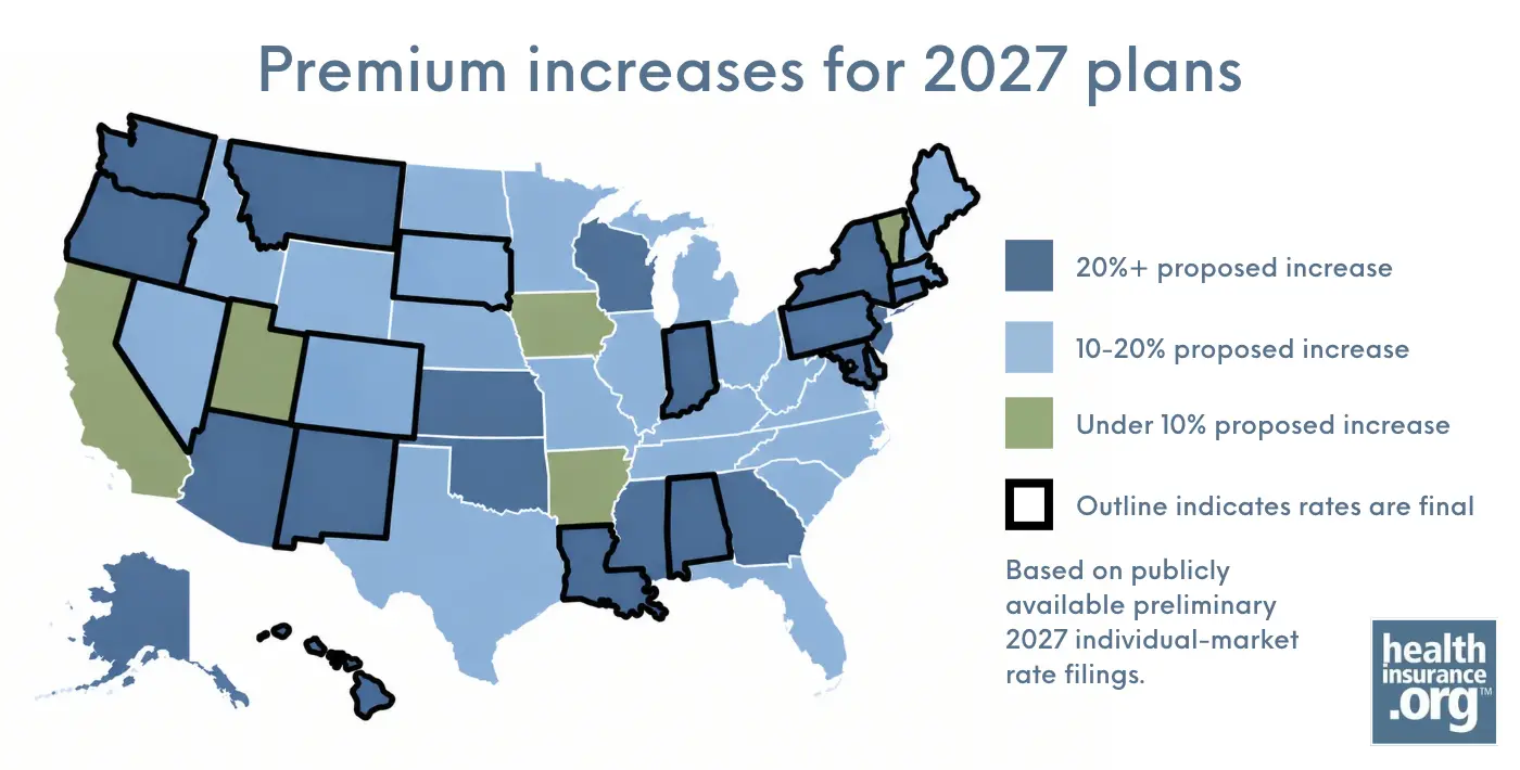 Health insurance premium increases for 2027: Proposed rates by state and what consumers should know