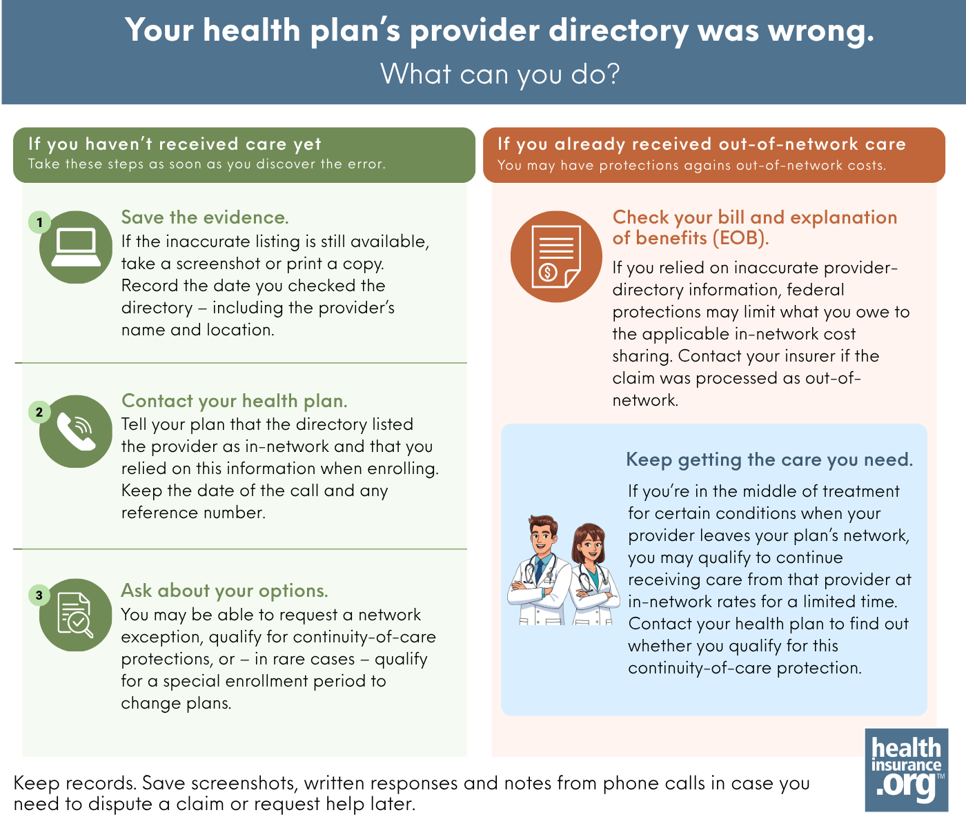What should you do if you enrolled in a Marketplace plan based on an inaccurate provider directory?